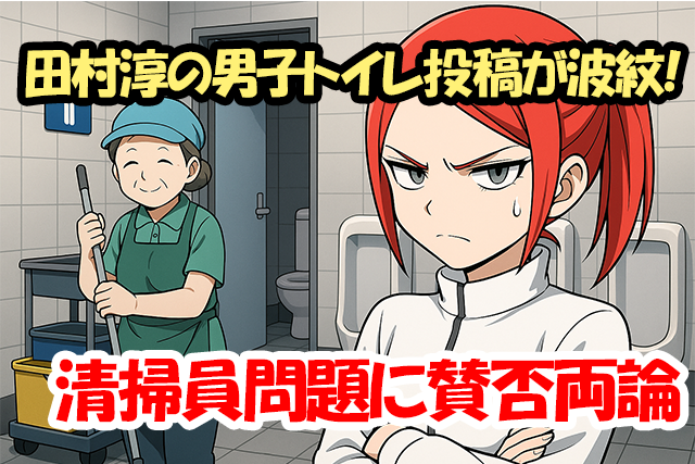 田村淳の男子トイレ投稿が波紋！清掃員問題に賛否両論