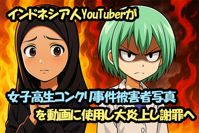 インドネシア人YouTuberが女子高生コンクリ事件被害者写真を動画に使用し大炎上し謝罪へ